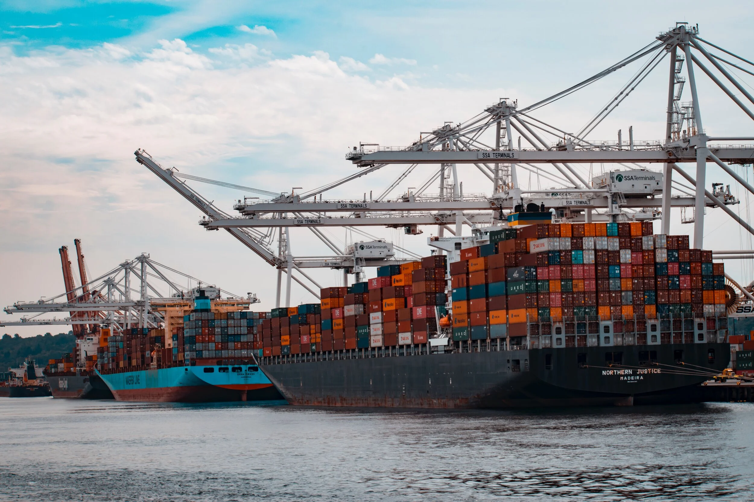 Sea Freight Ships at Port
